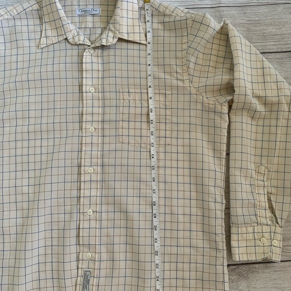 Christian Dior Vintage Plaid Long Sleeve Button Down Men’s Shirt - Picture 8 of 9